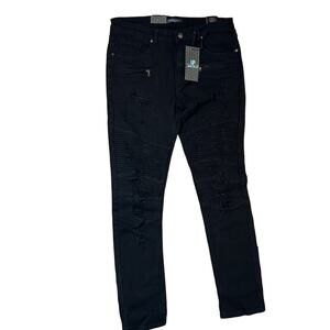 Mens Up Against the Wall black skinny distressed jeans size 34 New NWT